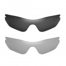 Walleva Titanium + Black Polarized Replacement Lenses For Oakley Radar Edge (OO9184 Series) Sunglasses